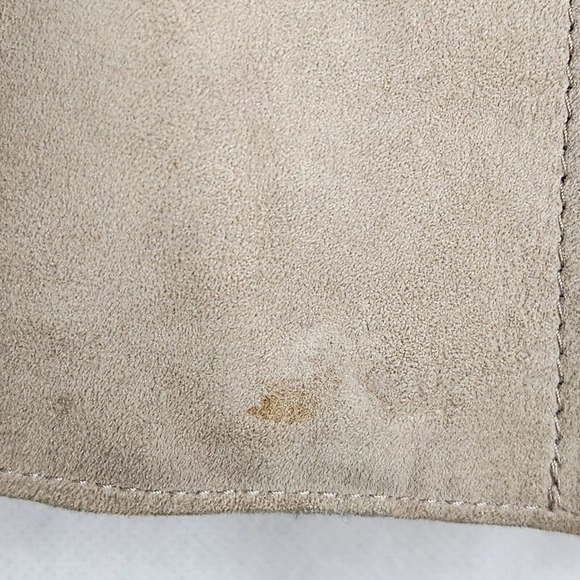 Armani Collezione Tan Brown Suede Leather Zip Front Jacket Knit Insets Size 44 - Picture 13 of 16